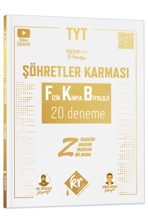 TYT Şöhretler Karması Fizik Kimya Biyoloji FKB 20 Deneme KR Akademi Yayınları