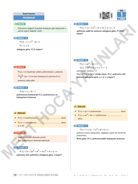 2025 90 Günde AYT Matematik Kampı Video Ders Kitabı Mert Hoca