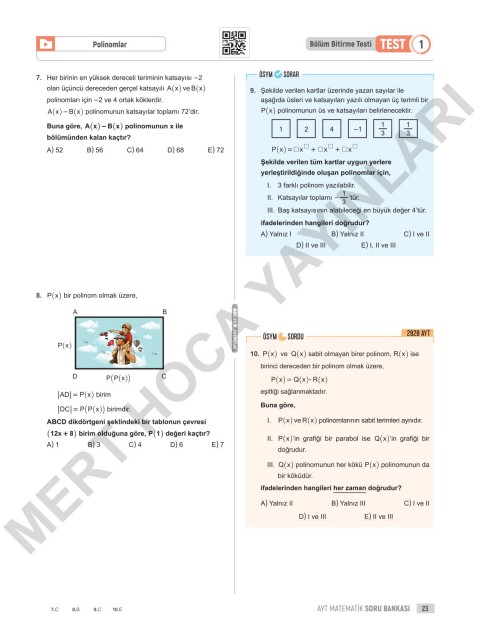 2025 90 Günde AYT Matematik Soru Bankası Mert Hoca