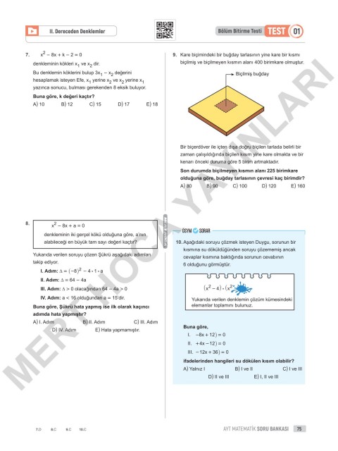 2025 90 Günde AYT Matematik Soru Bankası Mert Hoca