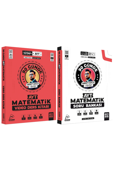 2025 Mert Hoca 90 Günde AYT Matematik Kampı Video Ders Kitabı ve 90 Günde AYT Matematik Soru Bankası Seti