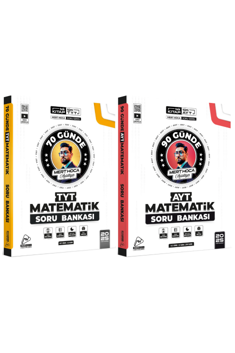 2025 TYT 70 Günde Matematik Soru Bankası & 90 Günde AYT Matematik Soru Bankası Seti Mert Hoca