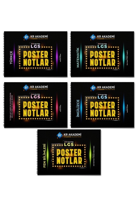 2026 LGS Poster Notlar Seti 5'li KR Akademi