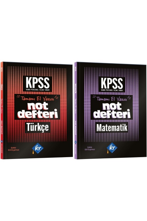 2026 Lise Ön Lisans KPSS Genel Yetenek Türkçe - Matematik Not Defteri 2'li Set KR Akademi Yayınları