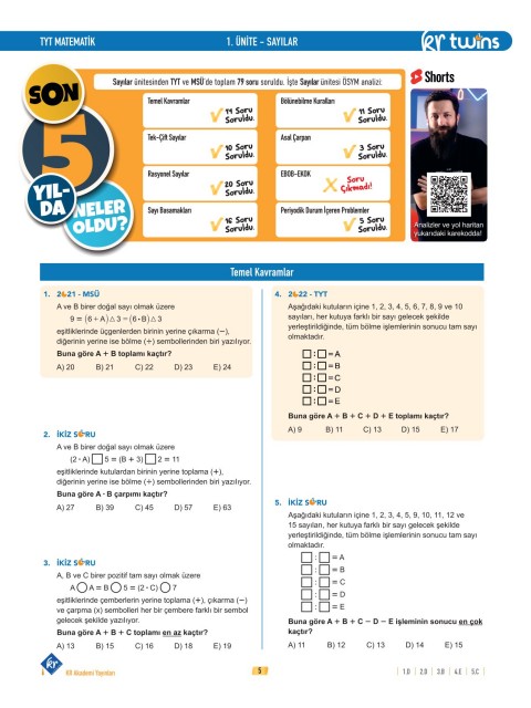 2026 TYT Twins Matematik Soru Bankası KR Akademi Yayınları