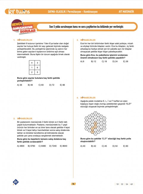 2027 AYT Twins Matematik Soru Bankası KR Akademi Yayınları