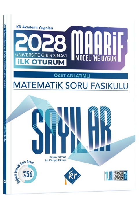 2028 Maarif Modeli Üniversite Giriş Sınavı İlk Oturum Matematik Soru Fasikülü Sayılar Özet Anlatımlı KR Akademi Yayınları