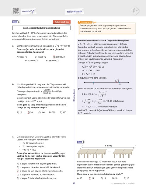 2028 Maarif Modeli Üniversite Giriş Sınavı İlk Oturum Matematik Soru Fasikülü Sayılar Özet Anlatımlı KR Akademi Yayınları