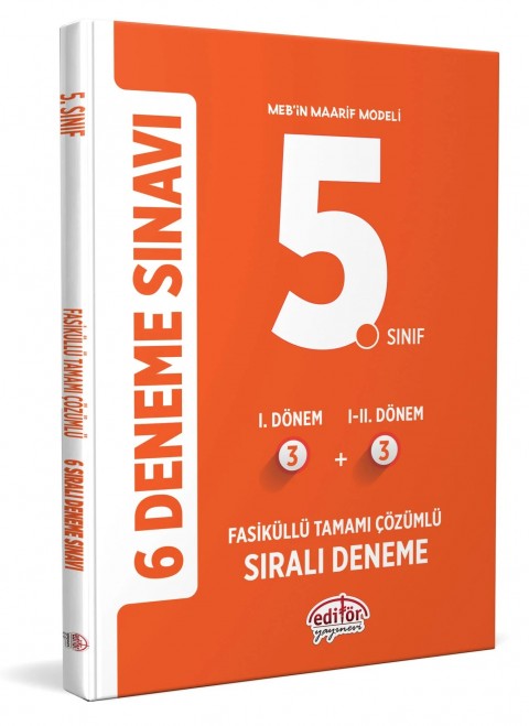 5. Sınıf Tamamı Çözümlü 6 Fasiküllü Deneme Sınavı Editör Yayınları