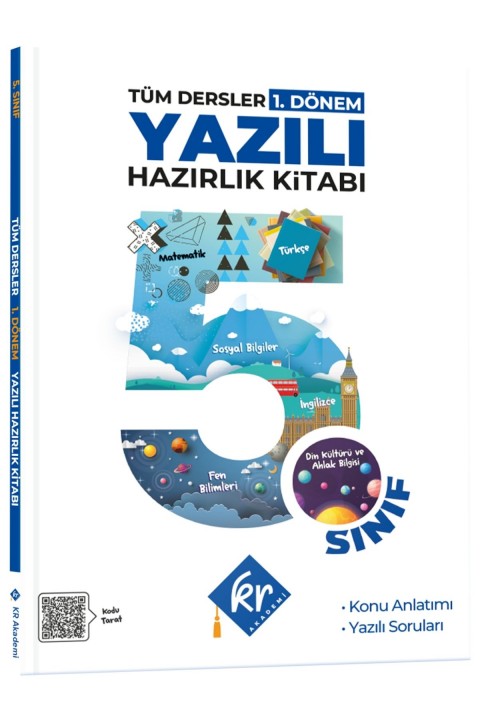 5. Sınıf Tüm Dersler 1. Dönem Yazılı Hazırlık Kitabı KR Akademi Yayınları
