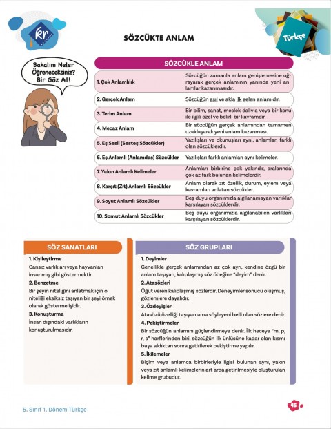 5. Sınıf Tüm Dersler 1. Dönem Yazılı Hazırlık Kitabı KR Akademi Yayınları