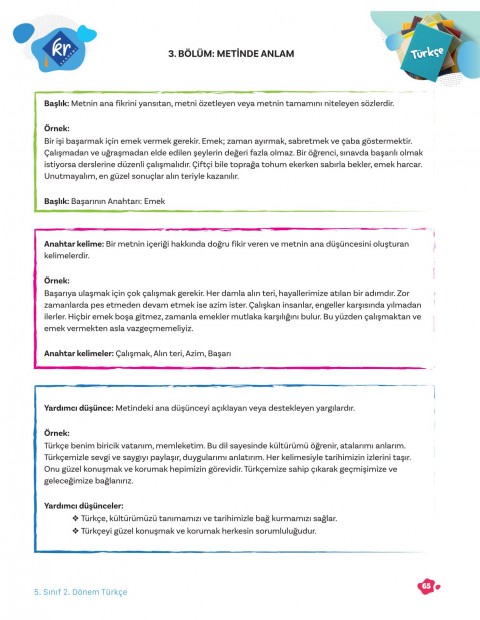 5. Sınıf Tüm Dersler 2. Dönem Yazılı Hazırlık Kitabı KR Akademi Yayınları