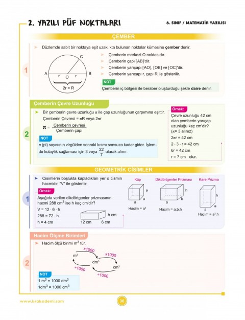 6. Sınıf 2. Dönem Tüm Dersler Yazılılara Hazırlık Kitabı KR Akademi Yayınları