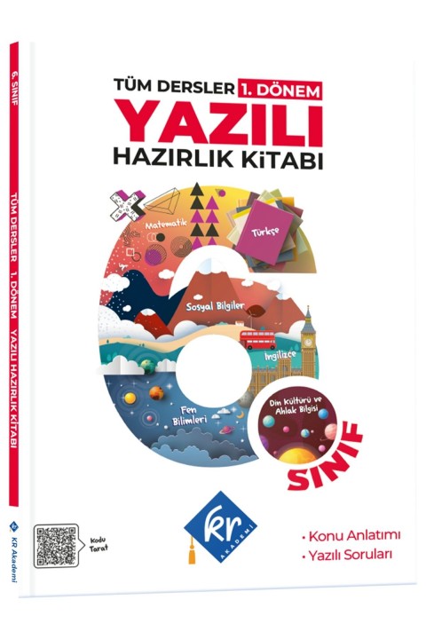 6. Sınıf Tüm Dersler 1. Dönem Yazılı Hazırlık Kitabı KR Akademi Yayınları