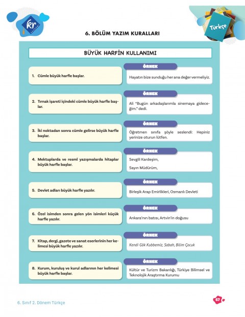 6. Sınıf Tüm Dersler 2. Dönem Yazılı Hazırlık Kitabı KR Akademi Yayınları