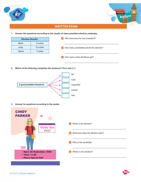 6. Sınıf Tüm Dersler 2. Dönem Yazılı Hazırlık Kitabı KR Akademi Yayınları