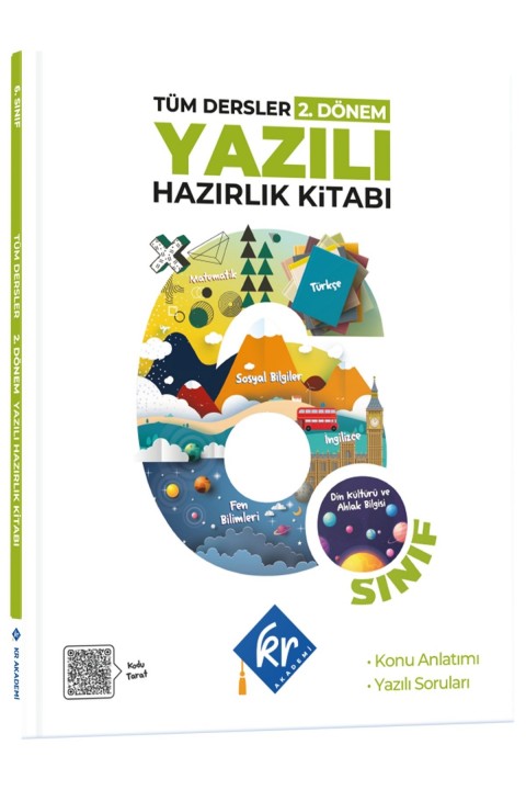 6. Sınıf Tüm Dersler 2. Dönem Yazılı Hazırlık Kitabı KR Akademi Yayınları