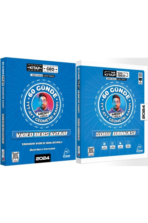 60 Günde Geometri TYT-AYT Geometri Kampı Video Ders Kitabı & 60 Günde TYT-AYT Geometri Soru Bankası Seti Mert Hoca Yayınları