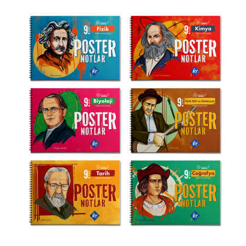 9. Sınıf Maarif Modeli Fizik Kimya Biyoloji Tarih Coğrafya Türk Dili ve Edebiyatı Poster Notlar Seti KR Akademi Yayınları