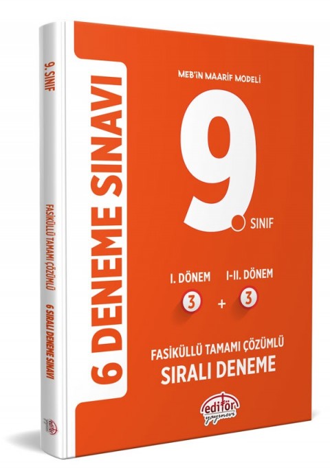 9. Sınıf Tamamı Çözümlü 6 Fasiküllü Deneme Sınavı Editör Yayınları