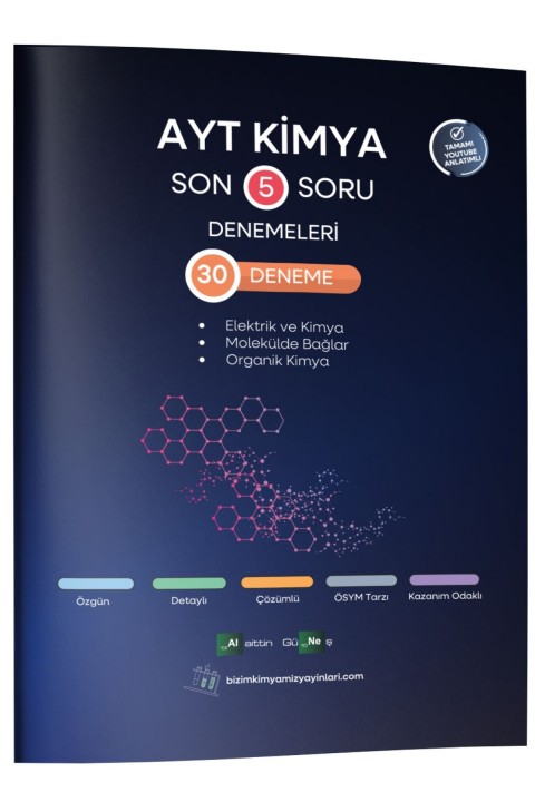Alaittin Güneş AYT Kimya Son 5 Soru Denemeleri 30 Deneme