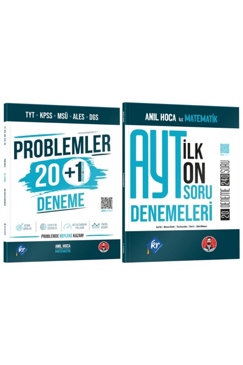 Anıl Hoca TYT KPSS MSÜ ALES DGS Problemler 20+1 ve AYT İlk 10 Soru Denemeleri Seti KR Akademi Yayınları