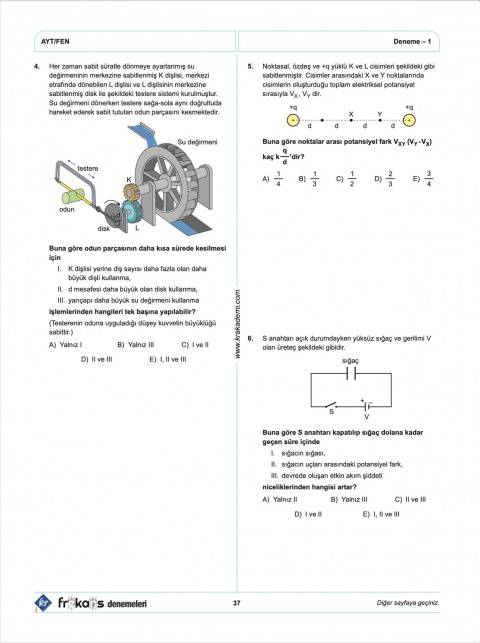AYT 5 Frekans Denemeleri KR Akademi Yayınları
