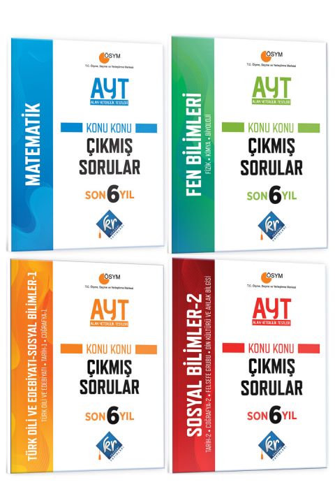 AYT Matematik-Fen Bilimleri-Edebiyat-Sosyal Bilimleri 1-2 Son 6 Yıl Konu Konu Çıkmış Sorular Seti
