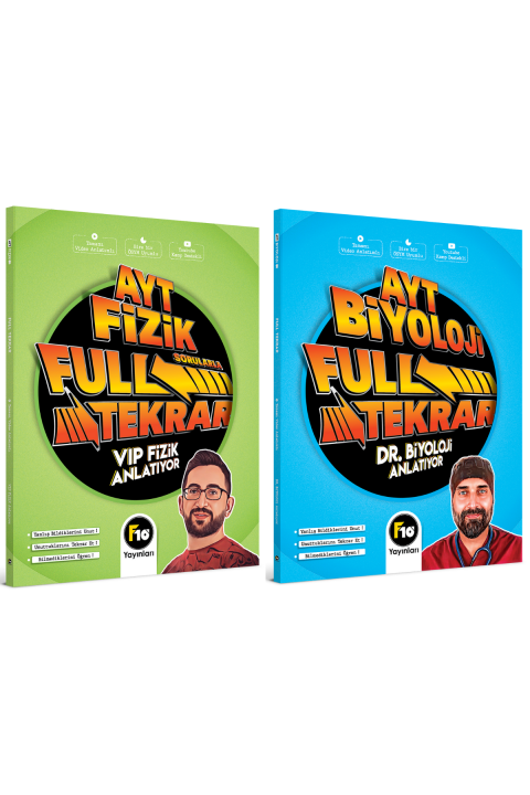 AYT Vip Fizik Full Tekrar ve AYT DR. Biyoloji Full Tekrar 2li Set F10 Yayınları