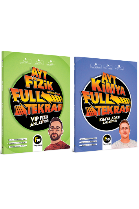 AYT Vip Fizik Full Tekrar ve  AYT Kimya Adası Full Tekrar 2li Set F10 Yayınları