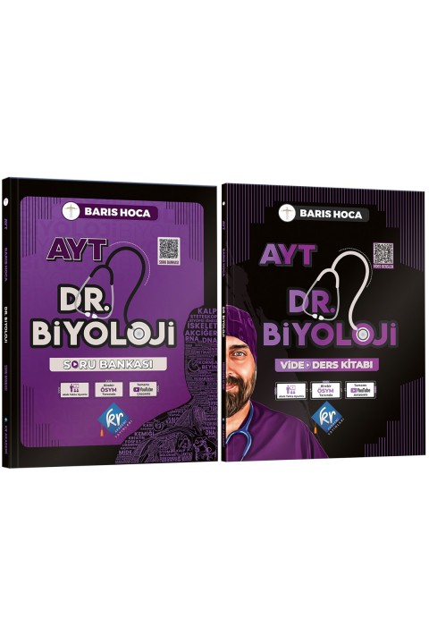 Barış Hoca AYT Dr. Biyoloji Video Ders Kitabı Soru Bankası Seti KR Akademi Yayınları