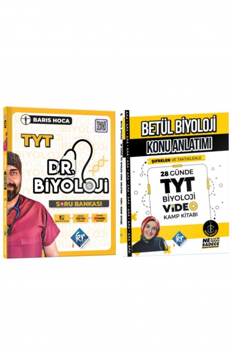 Barış Hoca TYT Dr. Biyoloji Soru Bankası & Betül Biyoloji Konu Anlatımı 28 Günde TYT Biyoloji Video Kamp Kitabı Seti
