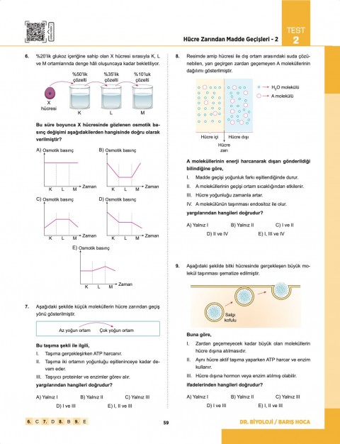 Barış Hoca TYT Dr. Biyoloji Soru Bankası