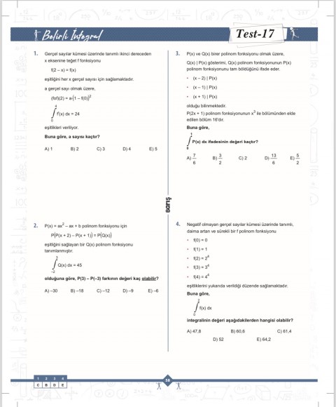 Barış Yayınları İntegral Matematik Fasikülleri