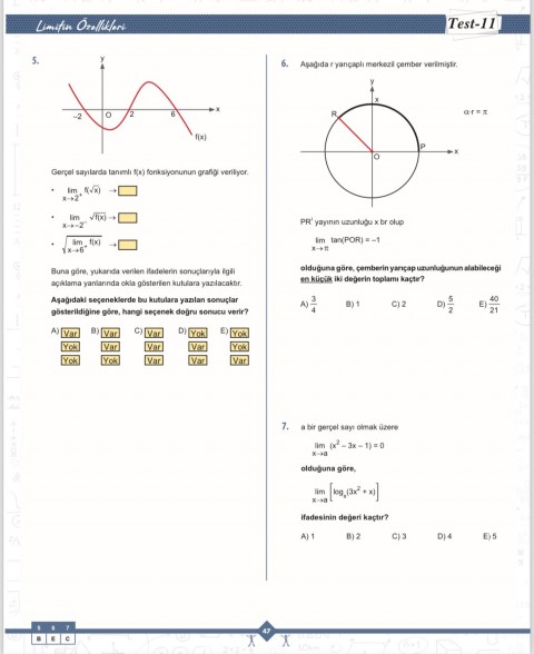 Barış Yayınları Limit Matematik Fasikülleri