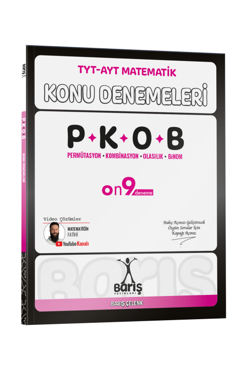 Barış Yayınları TYT-AYT Matematik Permütasyon Kombinasyon Olasılık Binom Konu Denemeleri