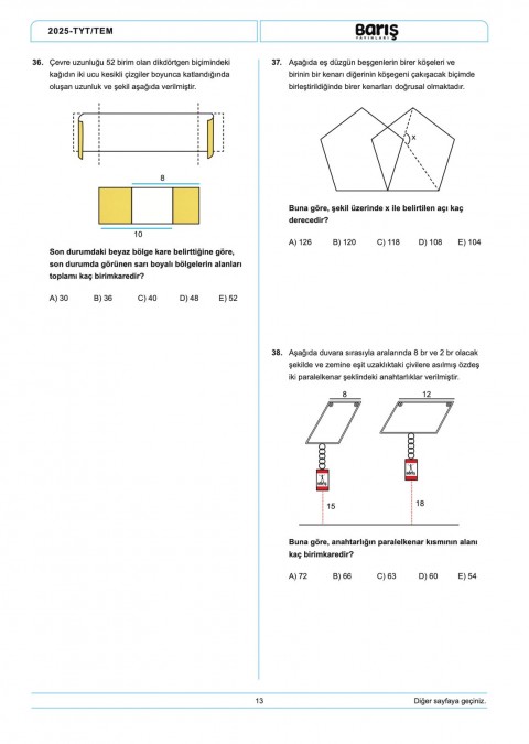 Barış Yayınları TYT Matematik Denemesi 8 Adet