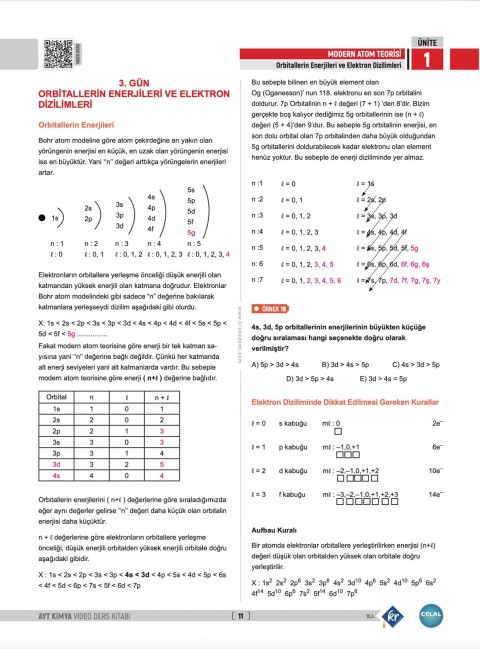 Celal Hoca AYT Kimya Video Ders Kitabı KR Akademi Yayınları