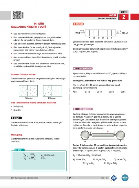 Celal Hoca AYT Kimya Video Ders Kitabı KR Akademi Yayınları
