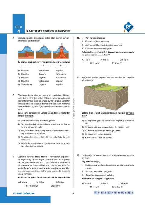 Coğrafyanın Kodları 10. Sınıf Coğrafya Pekiştireç Yazılı ve Okula Hazırlık Kitabı