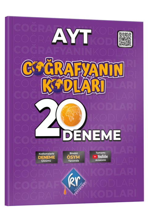 Coğrafyanın Kodları AYT Coğrafya Çözümlü 20 Deneme KR Akademi Yayınları