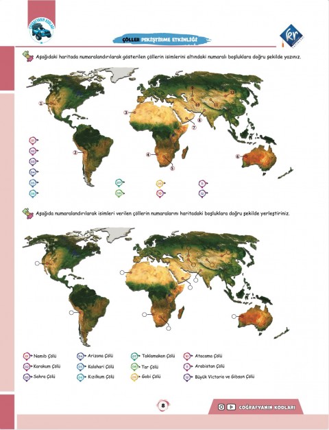 Coğrafyanın Kodları Dünya Haritaları Çalışma Defteri ve Soru Bankası Coğrafyanın Kodları Dünya Haritaları Çalışma Defteri ve Soru Bankası