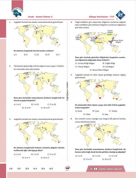 Coğrafyanın Kodları Dünya Haritaları Çalışma Defteri ve Soru Bankası Coğrafyanın Kodları Dünya Haritaları Çalışma Defteri ve Soru Bankası