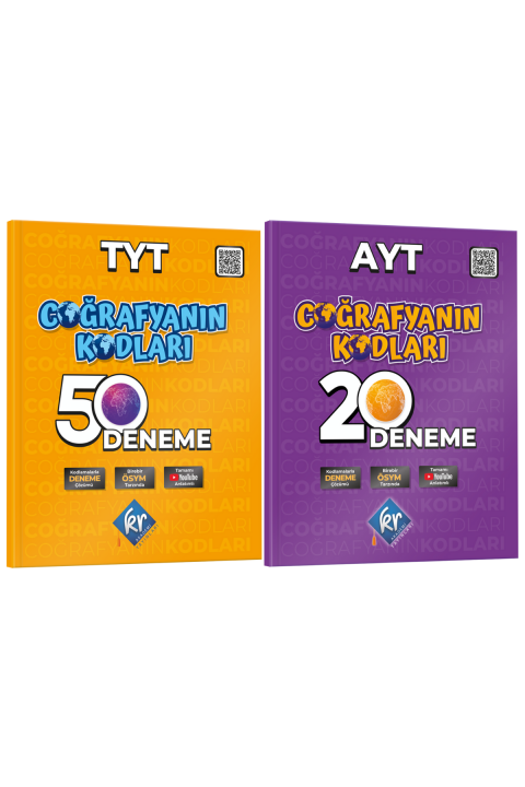 Coğrafyanın Kodları TYT-AYT Coğrafya Çözümlü 50+20 Deneme Seti KR Akademi Yayınları