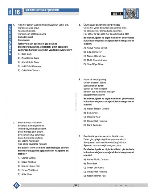 Deniz Hoca AYT Edebiyat Soru Bankası Meşakkat Serisi KR Akademi Yayınları