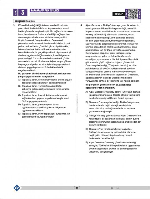 Deniz Hoca Tüm Sınavlar İçin Paragraf Soru Bankası Meşakkat Serisi KR Akademi Yayınları
