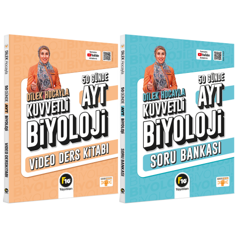 Dilek Hocayla 50 Günde AYT Biyoloji Video Ders Kitabı & Soru Bankası Seti F10 Yayınları