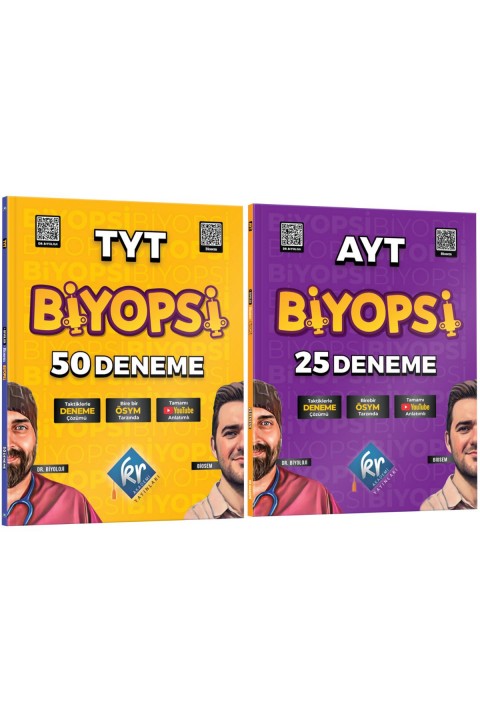 Dr. Biyoloji & Biosem TYT-AYT Biyopsi 50+25 Biyoloji Deneme Seti KR Akademi Yayınları