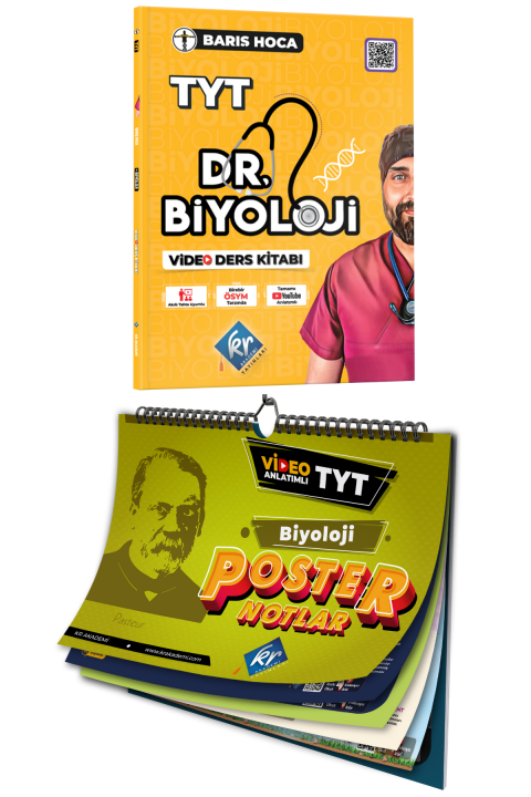 Dr. Biyoloji TYT Video Ders Kitabı ve TYT Biyoloji Poster Notlar Seti