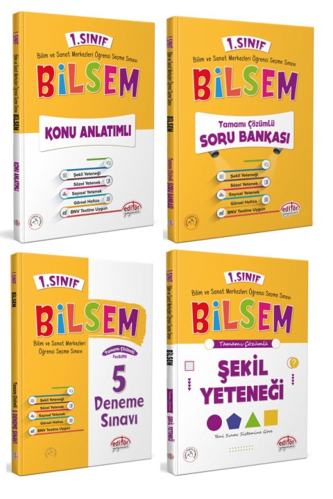 Editör 1. Sınıf Bilsem Konu Soru Deneme Şekil Yeteneği Seti Yeni 2023,